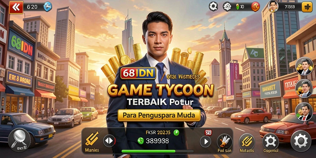 Screenshot gameplay 68IDN yang menunjukkan manajemen bisnis yang menarik.
