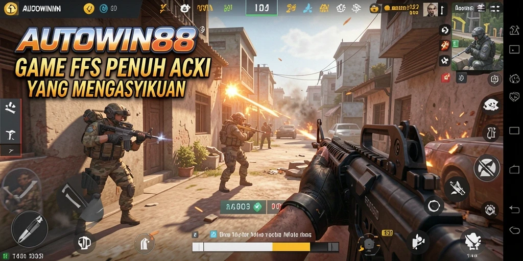 Tampilan gameplay utama <strong>AUTOWIN88</strong> dalam aksi FPS yang mendebarkan.