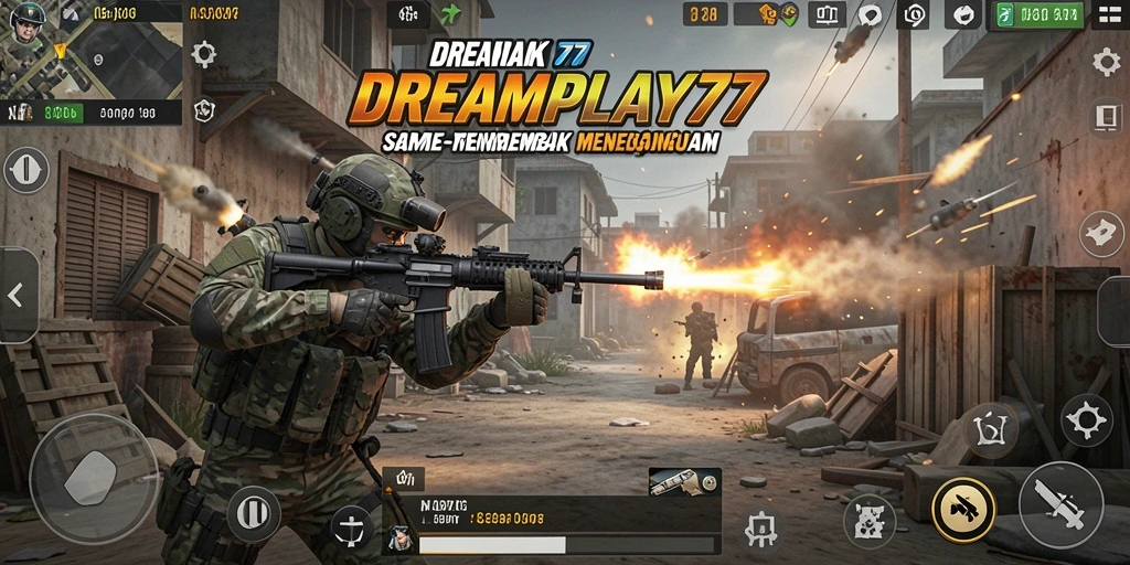 Tampilan gameplay seru di <strong>DREAMPLAY77</strong> dengan aksi tembak-menembak mendebarkan.
