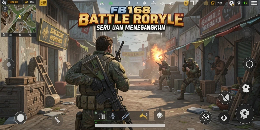 Screenshot gameplay FB168 menampilkan aksi pertempuran yang seru.
