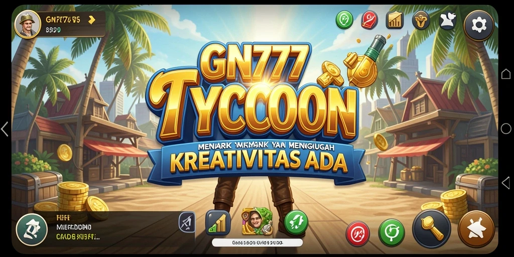 Tampilan gameplay GN777 dengan berbagai pilihan bisnis tycoon yang menarik.