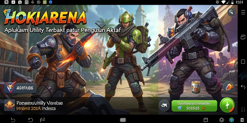 Screenshot menunjukkan antarmuka HOKIARENA yang intuitif dan berbagai fitur Utility.