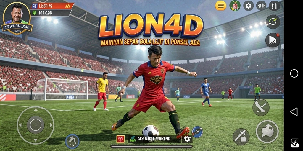 Screenshot gameplay LION4D yang menampilkan aksi penuh semangat di lapangan.
