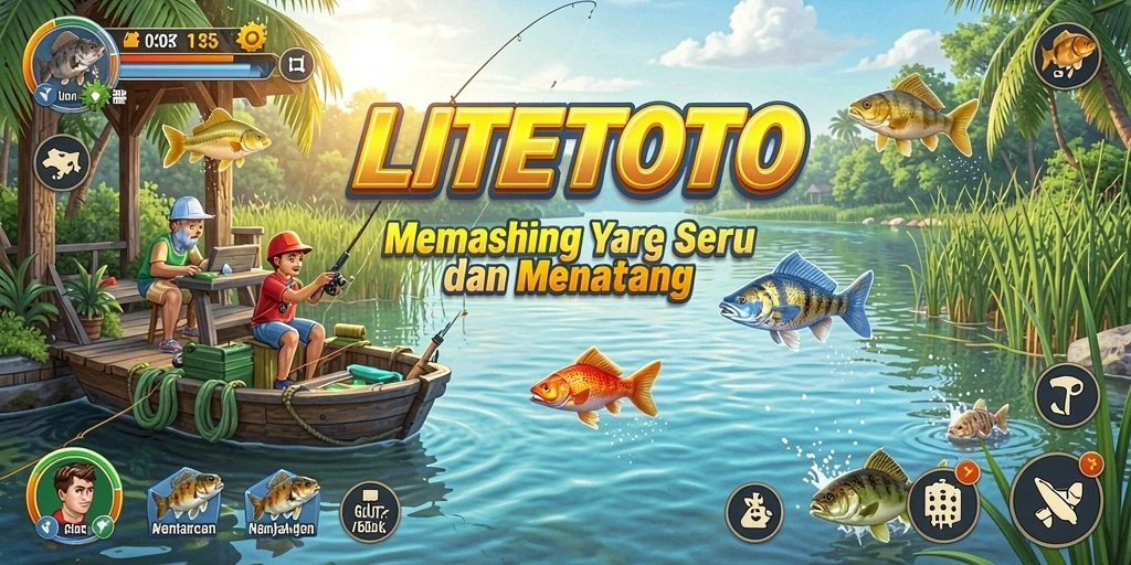 Tampilan gameplay LITETOTO yang mengasyikkan saat memancing.