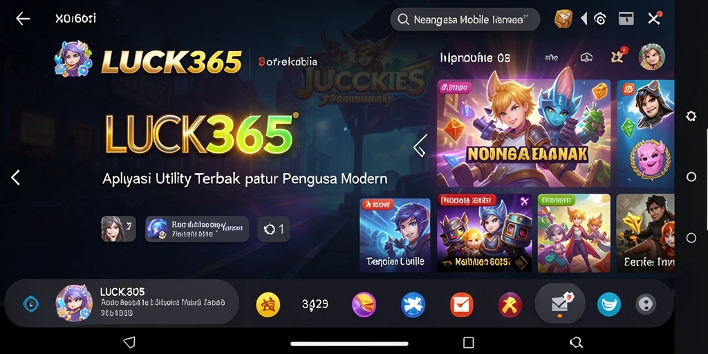 Tampilan utama LUCK365 dengan fitur-fitur Utility yang menarik.